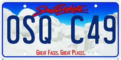 SD license plate 0SQC49