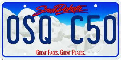 SD license plate 0SQC50