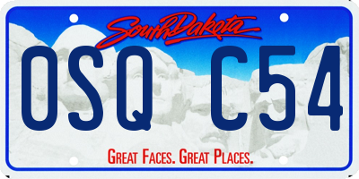 SD license plate 0SQC54