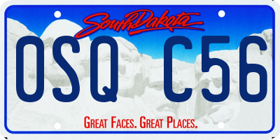 SD license plate 0SQC56