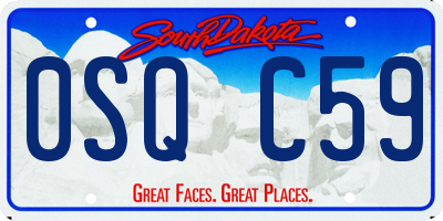 SD license plate 0SQC59