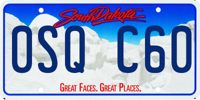 SD license plate 0SQC60