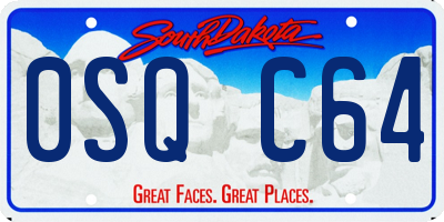 SD license plate 0SQC64