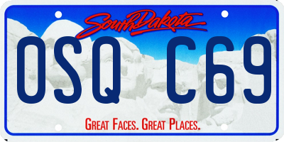 SD license plate 0SQC69