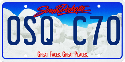 SD license plate 0SQC70