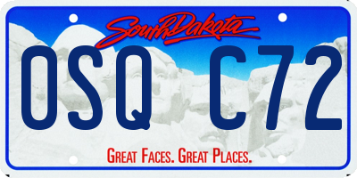 SD license plate 0SQC72
