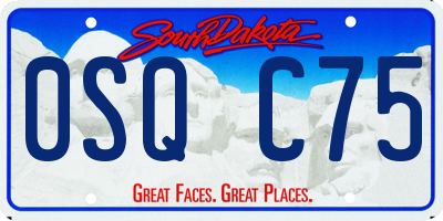 SD license plate 0SQC75