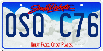 SD license plate 0SQC76