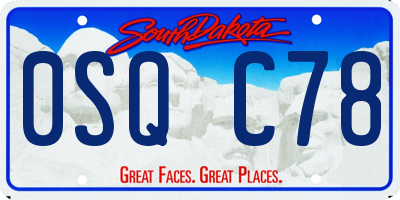 SD license plate 0SQC78