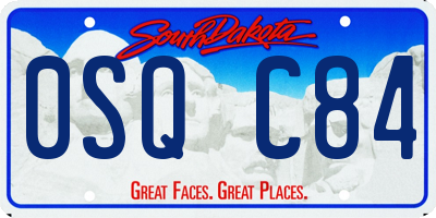 SD license plate 0SQC84