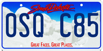 SD license plate 0SQC85
