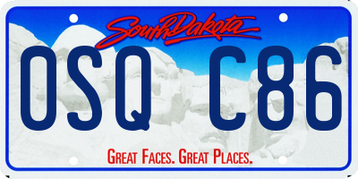 SD license plate 0SQC86