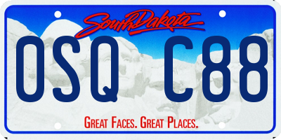 SD license plate 0SQC88