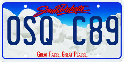 SD license plate 0SQC89