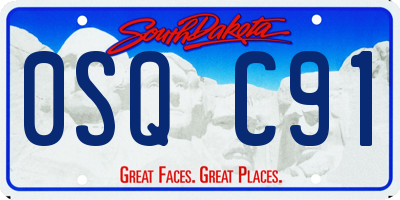 SD license plate 0SQC91