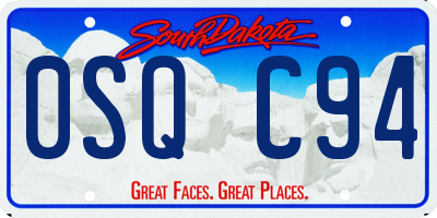 SD license plate 0SQC94