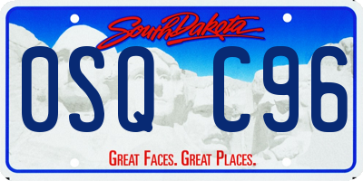 SD license plate 0SQC96
