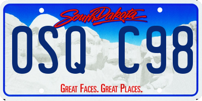 SD license plate 0SQC98