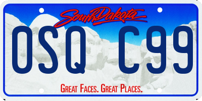 SD license plate 0SQC99