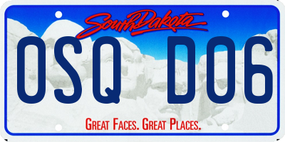 SD license plate 0SQD06