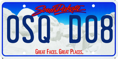SD license plate 0SQD08