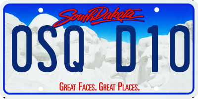 SD license plate 0SQD10