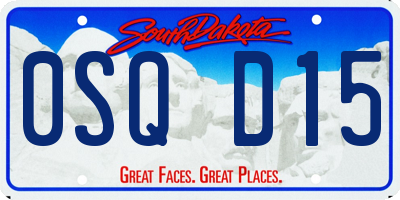 SD license plate 0SQD15