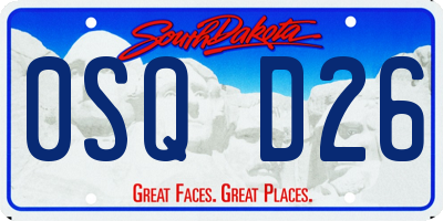 SD license plate 0SQD26