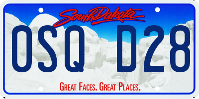 SD license plate 0SQD28