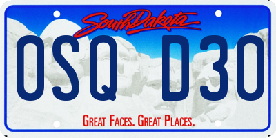SD license plate 0SQD30
