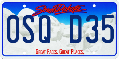 SD license plate 0SQD35