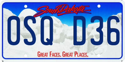 SD license plate 0SQD36
