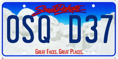SD license plate 0SQD37