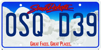 SD license plate 0SQD39