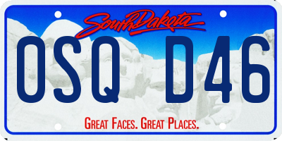 SD license plate 0SQD46