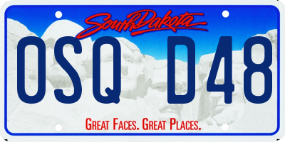 SD license plate 0SQD48