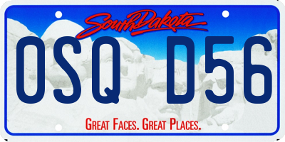 SD license plate 0SQD56