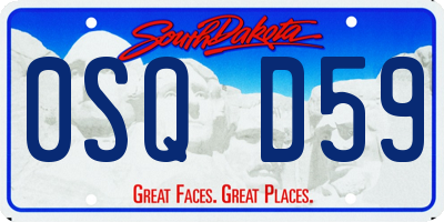 SD license plate 0SQD59