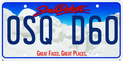 SD license plate 0SQD60