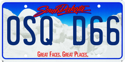 SD license plate 0SQD66