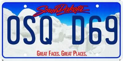 SD license plate 0SQD69