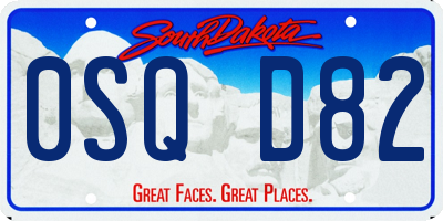 SD license plate 0SQD82