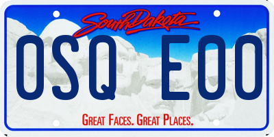 SD license plate 0SQE00