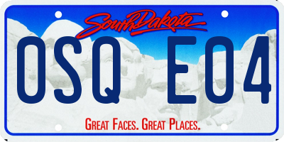 SD license plate 0SQE04