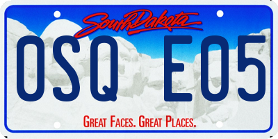 SD license plate 0SQE05