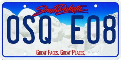 SD license plate 0SQE08