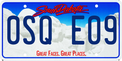 SD license plate 0SQE09