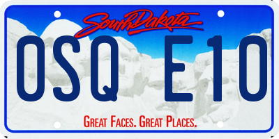 SD license plate 0SQE10