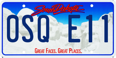 SD license plate 0SQE11