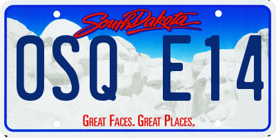SD license plate 0SQE14